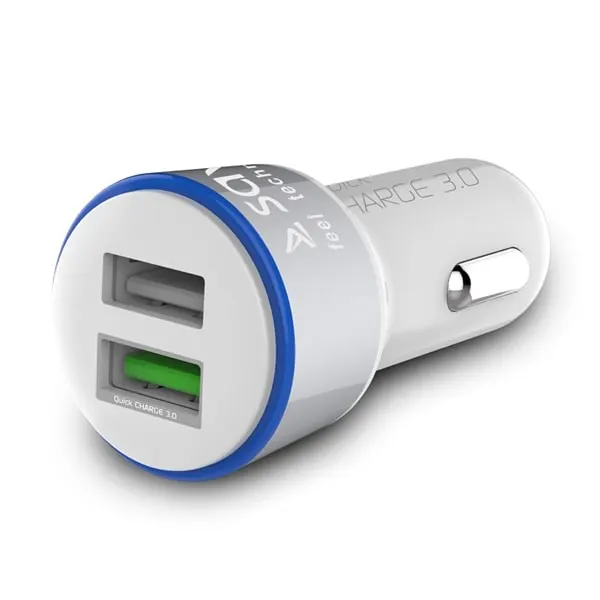 Ładowarka samochodowa do smartfona SAVIO Quick Charge 3.0 SA-06/W (2400 mA 3000 mA; USB)