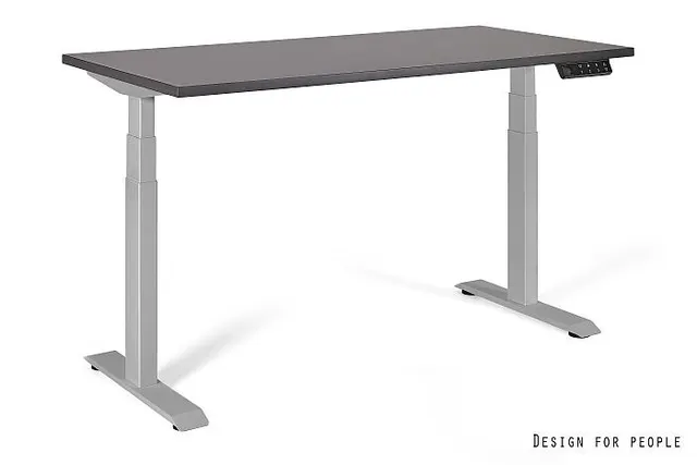 Biurko/Stolik z regulowaną wysokością UNIQUE ACTIVE I 14-C103W-G-140-YZ-13 szary stelaż i blat 140X70 cm