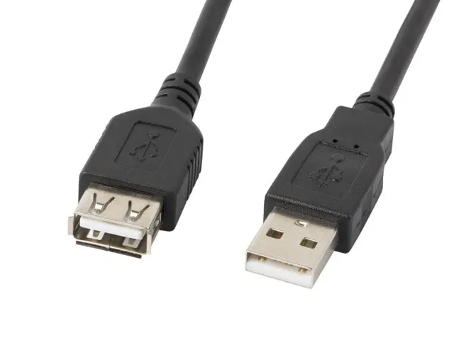 Kabel Lanberg CA-USBE-10CC-0007-BK (USB 2.0 M - USB 2.0 F; 0 7m; kolor czarny)