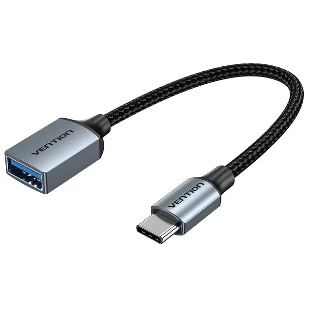 Kabel OTG USB 3.0 Vention USB-C do USB-A 0 15 M szary stop aluminium