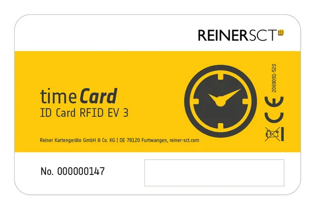 Reiner SCT timeCard Premium card MIFARE DESFire EV3 etykieta RFID Czarny Biały Żółty 50 szt.