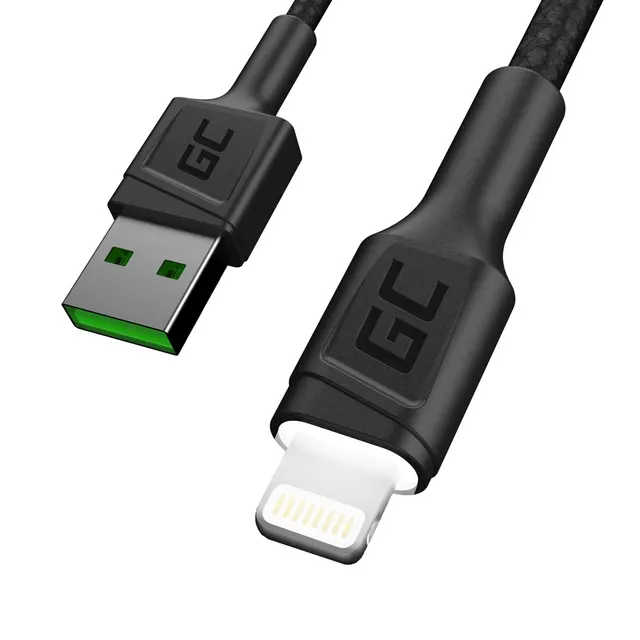 GREEN CELL KABEL KABGC05 KABEL GREEN CELL GC RAY USB - LIGHTNING 120CM BIAŁY LED SZYBKIE ŁADOWANIE