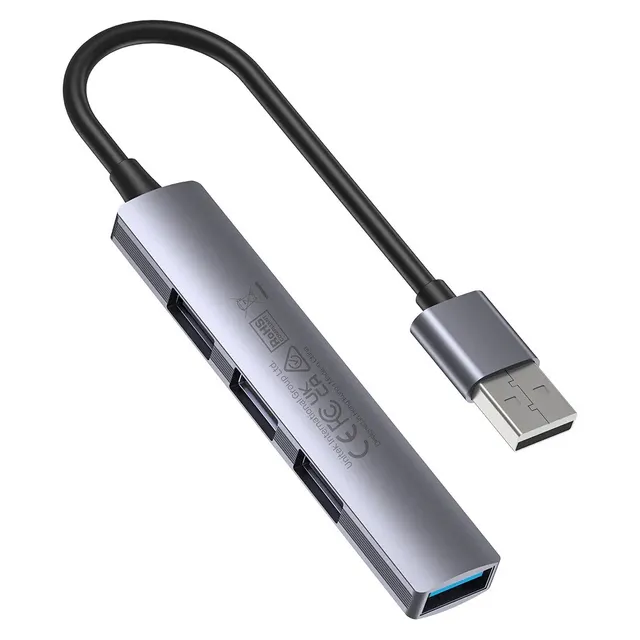 UNITEK HUB USB-A 1XUSB-A 5 GBPS 3XUSB-A 2.0 ALU