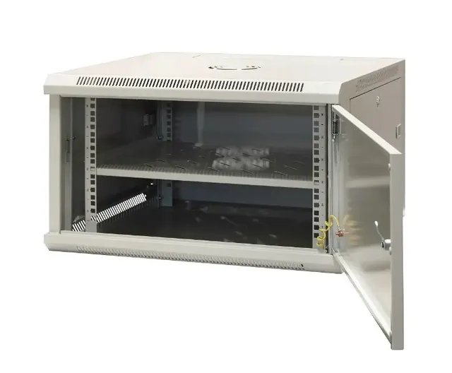 EmiterNet Szafa wisząca niedzielona 19'' 6U drzwi całe z blachy 600×600×370mm szer./gł./wys.