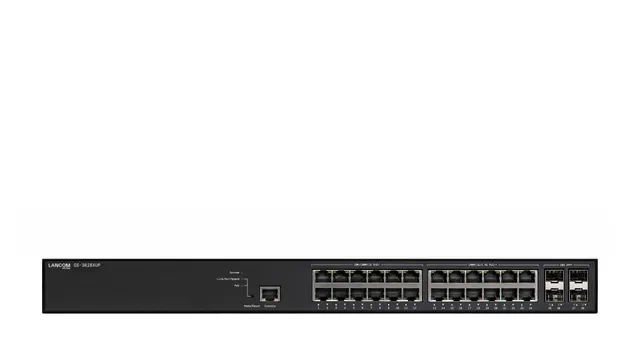 LANCOM GS-3628XUP L3 2.5G Ethernet (100/1000/2500) Obsługa PoE 1U Czarny