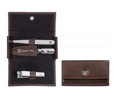 Zestaw podróżny do manicure ZWILLING 97435-006-0 Classic Inox – brązowe skórzane etui 3 elementy