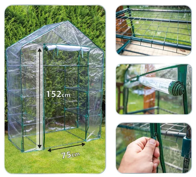 Szklarnia ogrodowa NEO Tools 15-902 (143x 73x195cm folia PVC metalowa konstrukcja)