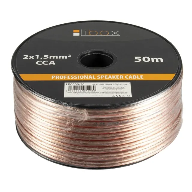 LIBOX KABEL GŁOŚNIKOWY LB0008-50 2X1 5MM (50M)