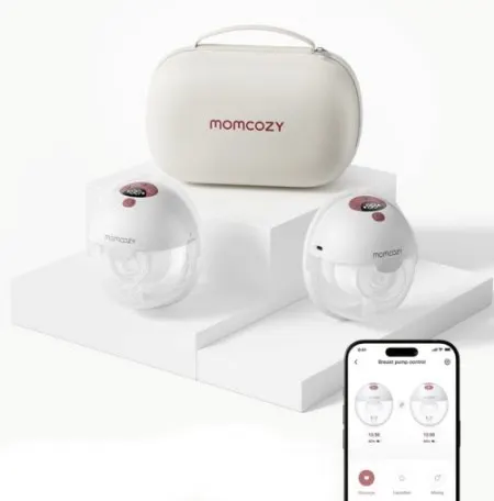 MOMCOZY M5 inteligentny noszony laktator z obsługą aplikacji czerwony – podwójny zestaw