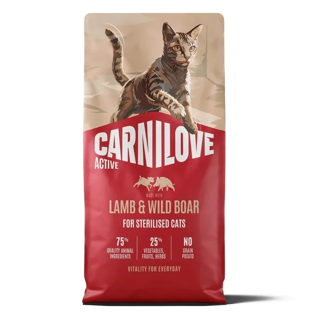 CARNILOVE ACTIVE CAT LAMB&WILDBOAR STERILISED 2kg