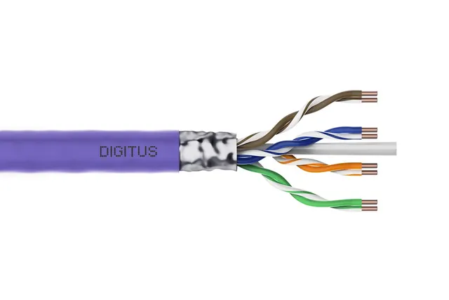 Digitus Kabel instalacyjny kat.6 F/UTP Eca AWG 23/1 LSOH 305m fioletowy karton
