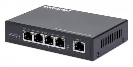 Intellinet 561617 przedłużacz sieciowy Nadajnik sieciowy Czarny 10 100 1000 Mbit/s