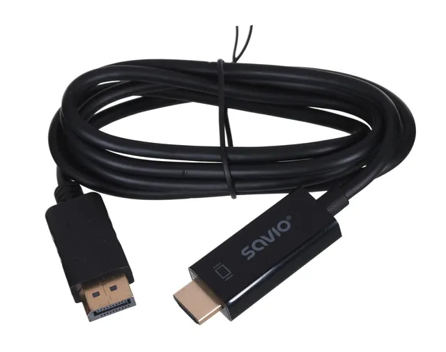 Kabel SAVIO CL-56 (DisplayPort M - HDMI Typ A; 1 5m; kolor czarny)
