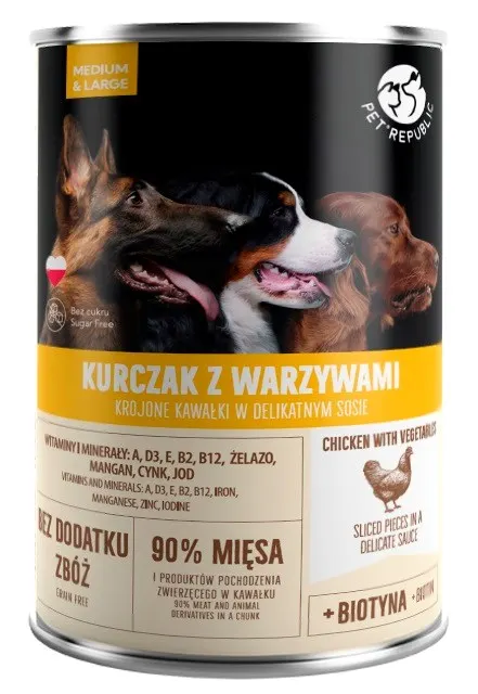 PetRepublic puszka dla psa kurczak warzywa 1250 g