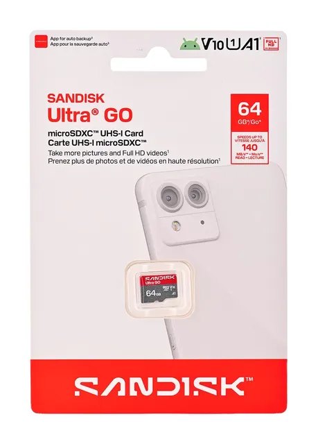 Sandisk Ultra Go microSD UHS-I 64GB MicroSD 140MB/s(R)