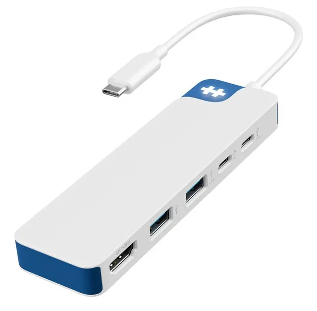HYPER HD4101BUGL stacja dokująca USB Type-C Niebieski Biały