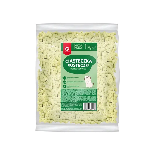 Maced Ciastka Miętowe Kosteczki - przysmak dla psa - 1 kg