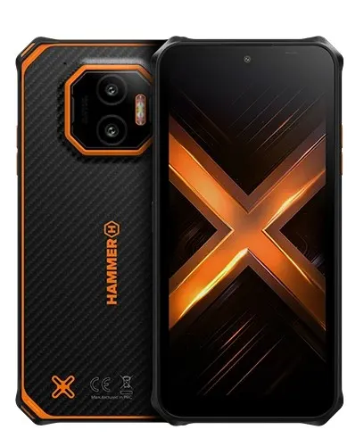 HAMMER Energy X2 5G 8/256 GB 15 5 cm (6.1 ) Dual SIM Android 15 USB Type-C 8 GB 5000 mAh Czarny Pomarańczowy