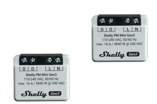 Shelly PM Mini Gen3 Mądry przełącznik 1P Szary