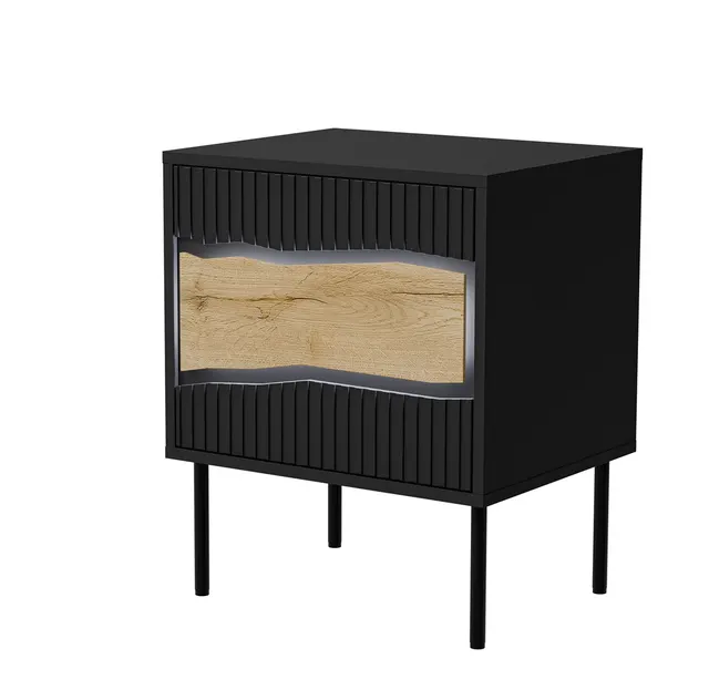 Szafka nocna 2szt INSERTO 50x40x61 5 czarny + LED