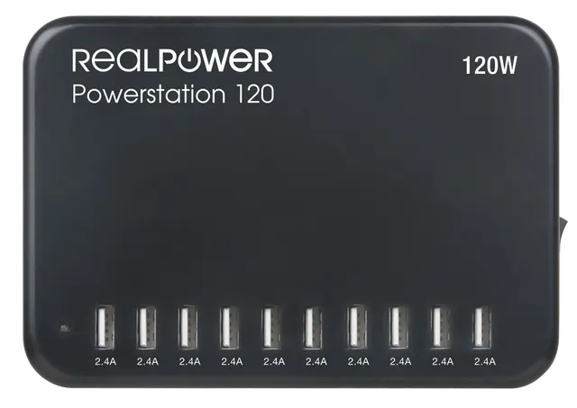 RealPower Power Station 120 Smartfon Tablet Czarny Prąd przemienny Wewnętrzna
