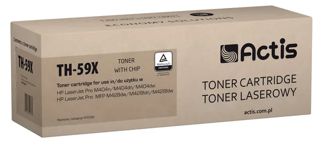 Actis TH-59X Toner (zamiennik HP CF259X; Supreme; 10000 stron; czarny) z chipem monitorującym poziom tonera. Zalecamy wyłączenie aktualizacji oprogramowania drukarki.