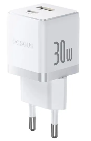 Ładowarka sieciowa Baseus Palm 30W USB-C USB-A - biała