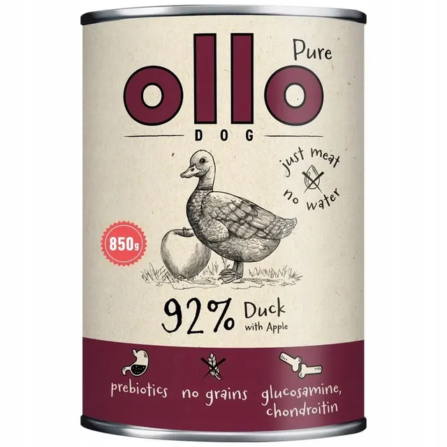 Ollo Pure Kaczka z Jabłkiem 850g