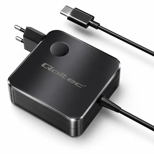 QOLTEC ŁADOWARKA SIECIOWA GAN 65W, USB-C PD PPS, 5-21V, 3-3.25A