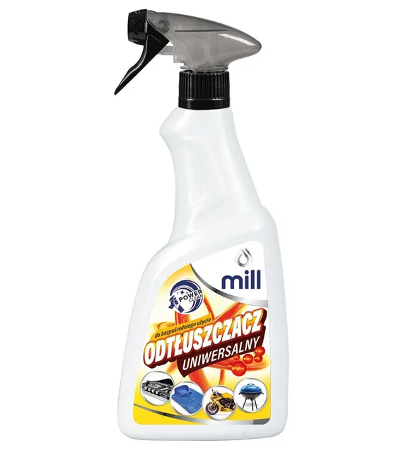 MILL CLEAN Odtłuszczacz Uniwersalny na tłuste plamy do odzieży tworzyw sztucznych i innych powierzchni. 555 ml.