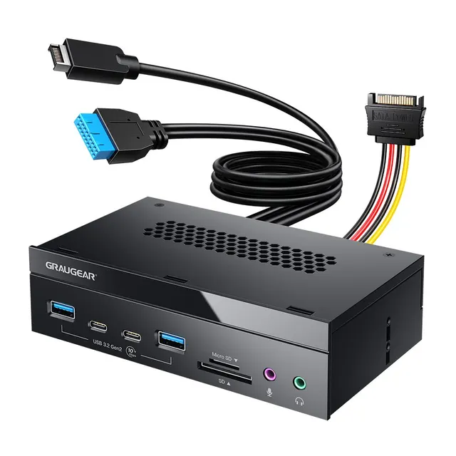 GRAUGEAR Panel frontowy 4-Fach + czytnik kart USB SD Micro