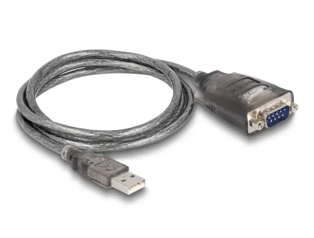 DeLOCK Adapter USB 2.0 Typu-A na 1 x złącze męskie szeregowe RS-232 D-Sub 9 pinów z wkrętami 3 x LED 1 m