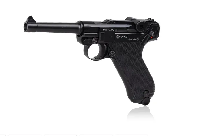 Wiatrówka pistolet RANGER P08 Parabellum KWC kal. 4 5 BBs BLOW BACK 21 strz. FULL METAL CO2 (AAKCMB410AZB)