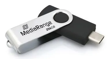 MediaRange MR1955 pamięć USB 256 GB USB Type-C 3.2 Gen 1 (3.1 Gen 1) Czarny Srebrny