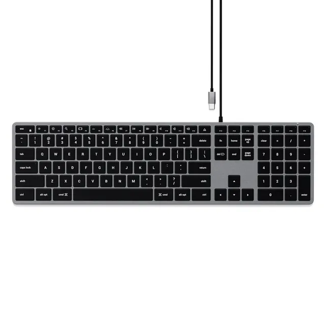 Klawiatura Satechi Slim W3 z układem numerycznym USB-C (space gray) US