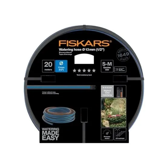 Fiskars 1027107 wąż ogrodowy 20 m Nad ziemią Niebieski Szary