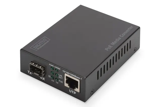 Konwerter mediów Gigabit PoE RJ45 / SFP PSE