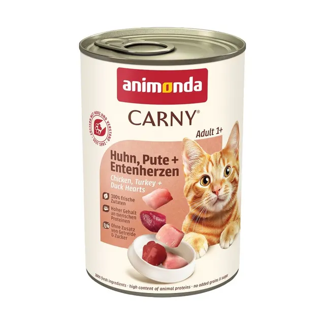 ANIMONDA Carny Adult kurczak indyk kacze serca - mokra karma dla kota - 400g