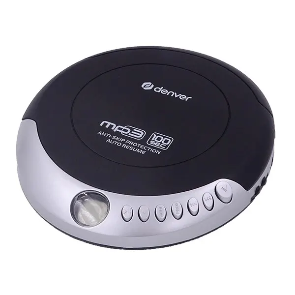 Discman z funkcją automatycznego wznawiania i anti-shock czarno-srebrny
