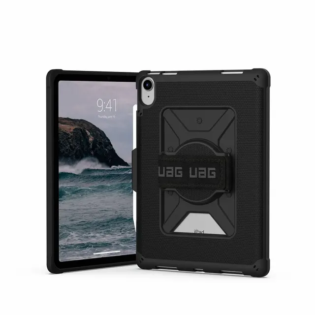 Wytrzymałe etui UAG Metropolis Series do iPada 10.9 (10. generacji 2022) - Metropolis z paskiem na rękę - Etui z klapką do tabletu - Czarne - 10.9 - do Apple iPad 10.9 (10. generacji)