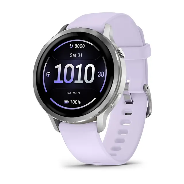 Garmin Venu 4 3 05 cm (1.2 ) AMOLED 41 mm Cyfrowy 390 x 390 px Ekran dotykowy Srebrny Wi-Fi GPS