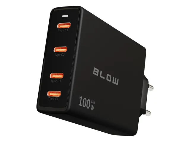 BLOW ŁADOWARKA SIECIOWA GNIAZDO USB-CX4 PD 100W GAN CZARNA
