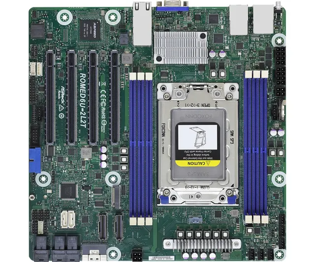 Płyta główna ASRock ROMED6U-2L2T 1x SP3 AMD Epyc 7000 SoC (SATA NVMe 2xM.2 2xGbE 2x10GbE IPMI)