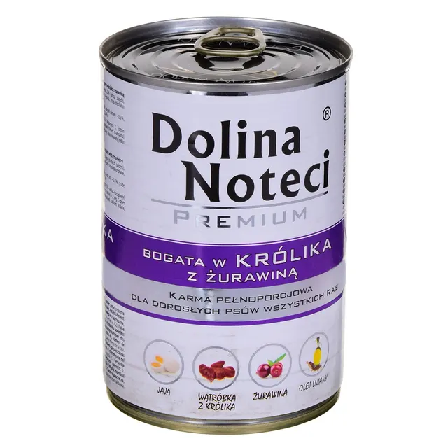 DOLINA NOTECI Premium bogata w królika z żurawiną - mokra karma dla psa - 400g