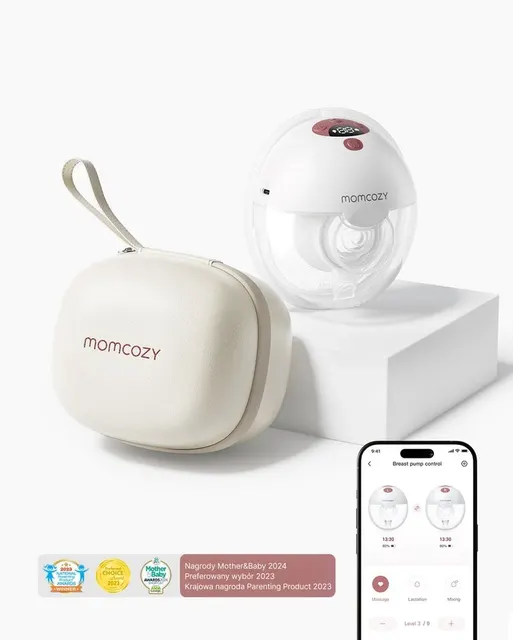 MOMCOZY M5 inteligentny noszony laktator z obsługą aplikacji czerwony – pojedynczy zestaw