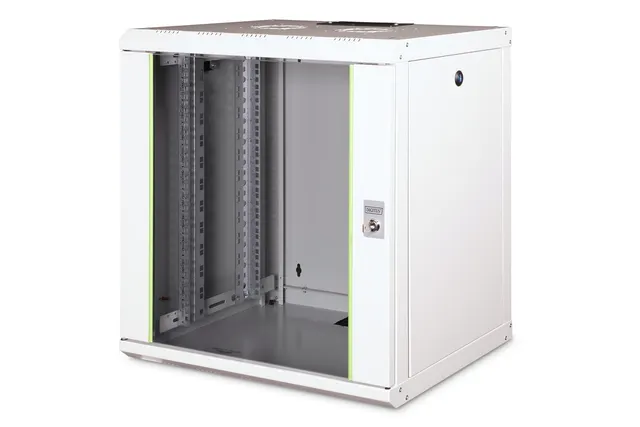 Digitus Szafa sieciowa wisząca Unique 19 12U rack 600x450 drzwi szyba szary niedzielona złożona 100kg