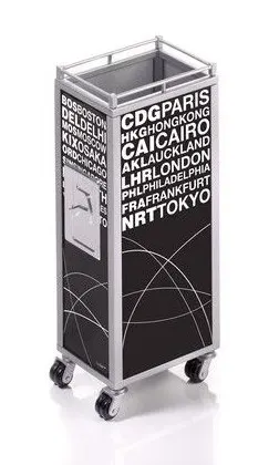 TROIKA MINI TROLLEY pojemnik na długopisy Metal Czarny Biały