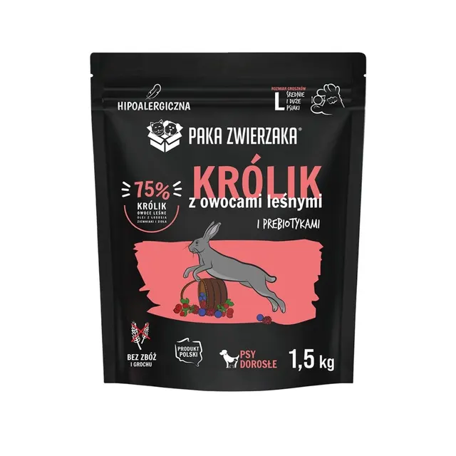 Paka Zwierzaka Królik z owocami leśnymi „L” 1 5kg