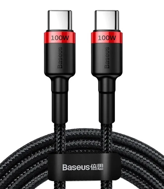 BASEUS KABEL USB-C/USB-C CAFULE 100W 2M CZERWONO-CZARNY