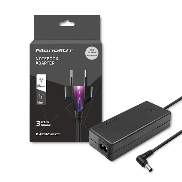 Zasilacz Qoltec 50073.65W do notebooka Toshiba (19 V; 3 42 A; 65W; 5.5 mm x 2.5 mm)